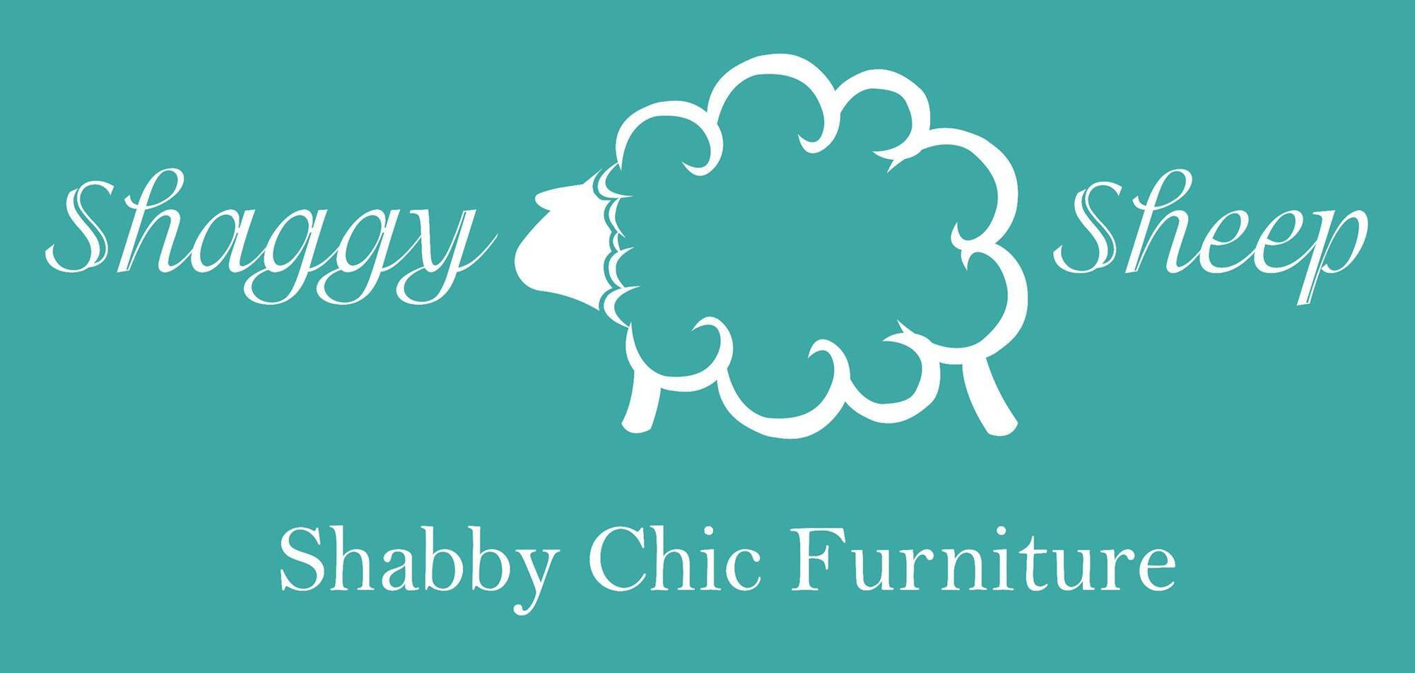Logo of a curl sheep outline, text says Shaggy Sheep, Shabby Chic Furniture